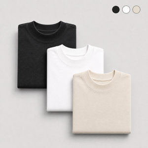 Kit 3 Camisetas Oversized Gola Alta 94% Algodão 6% Elastano