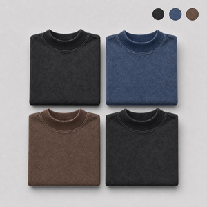 Kit 4 Camisetas Oversized Estonada Gola Alta Ribana 2x1 Canelada Fio 30/1 100% Algodão