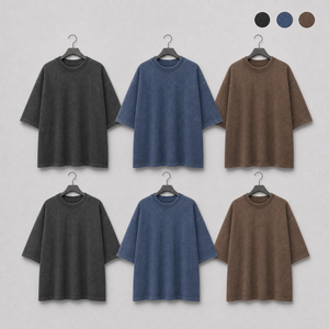 1 Peça — Camiseta Oversized Estonada Gola Alta Ribana 2x1 Canelada Fio 30/1 100% Algodão
