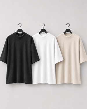 Camiseta Oversized Gola Alta 94% Algodão 6% Elastano — 1 Peça