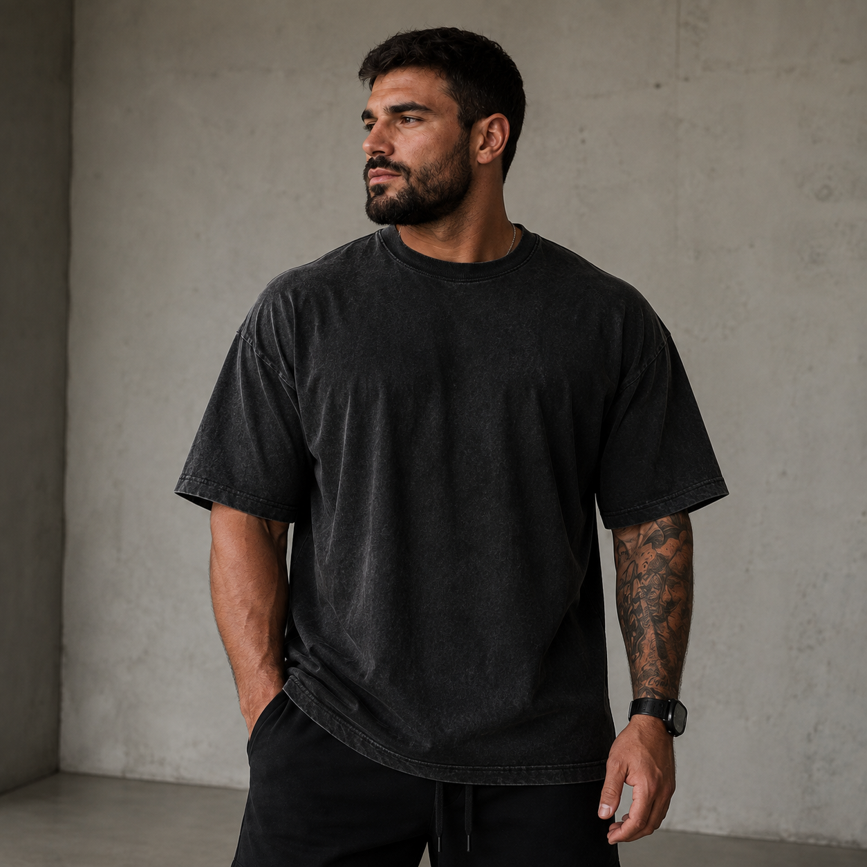 Camiseta Oversized Gola Alta 94% Algodão 6% Elastano — 1 Peça