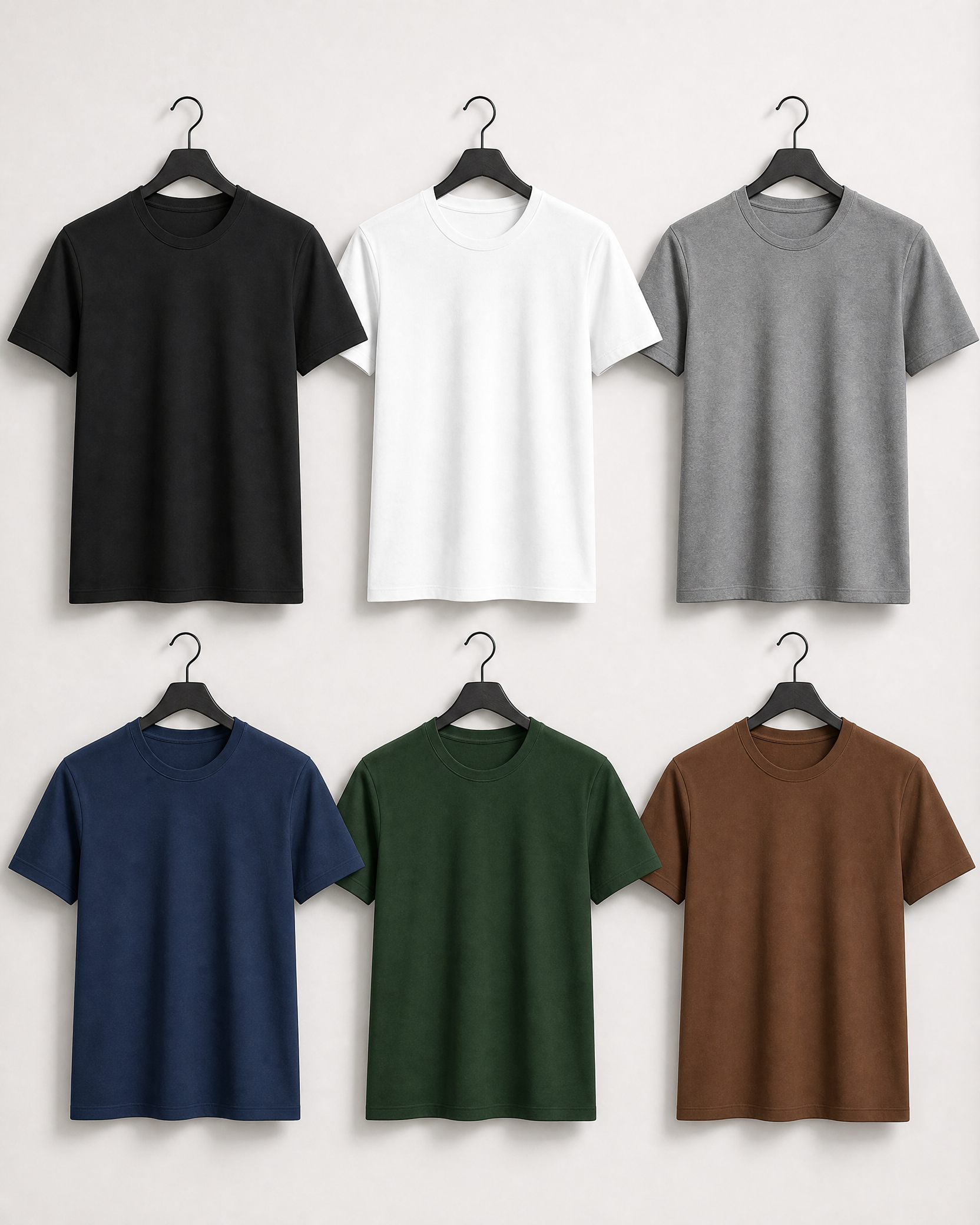 Kit 6 Camisetas Premium Algodão + Elastano