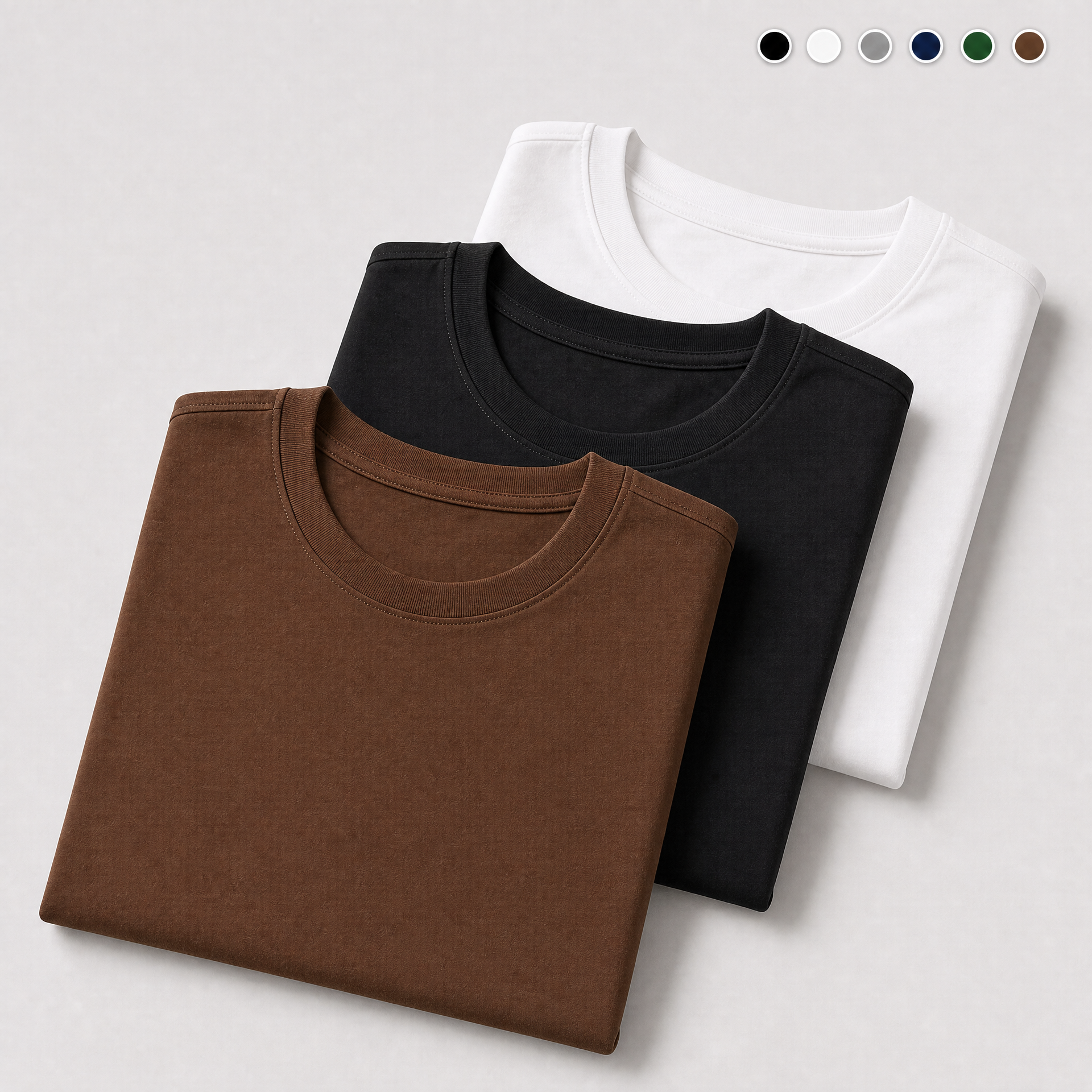 Kit 3 Camisetas Básica Lisa Gola Redonda