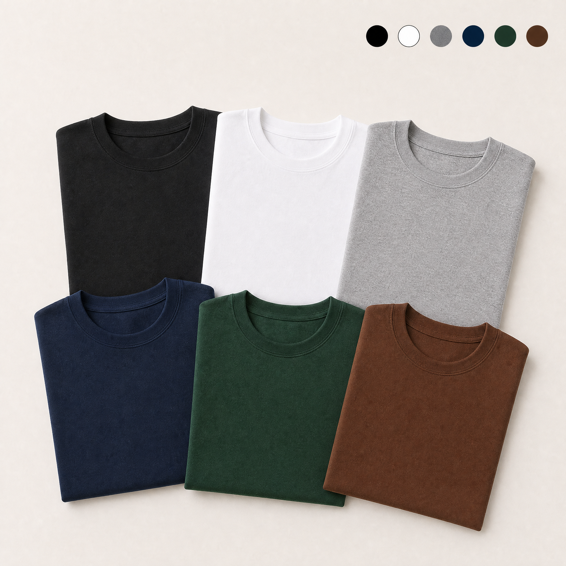 Kit 6 Camisetas Básica Lisa Gola Redonda