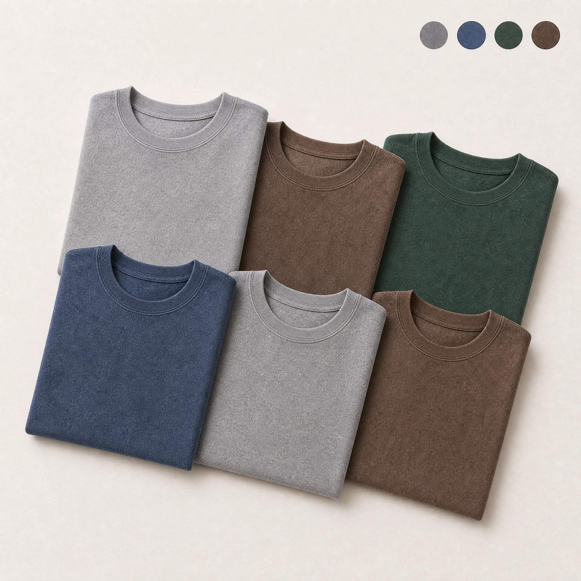 Kit 6 Camisetas Básica Estonada 100% Algodão