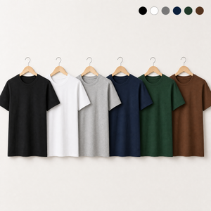 Camiseta Básica Lisa Gola Redonda — 1 Peça