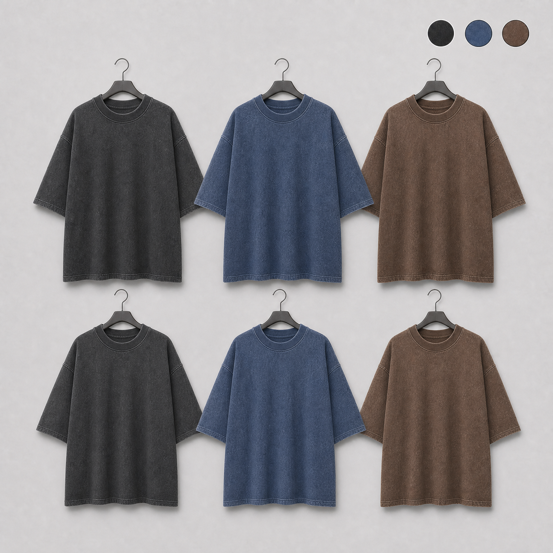 1 Peça — Camiseta Oversized Estonada Gola Alta Ribana 2x1 Canelada Fio 30/1 100% Algodão