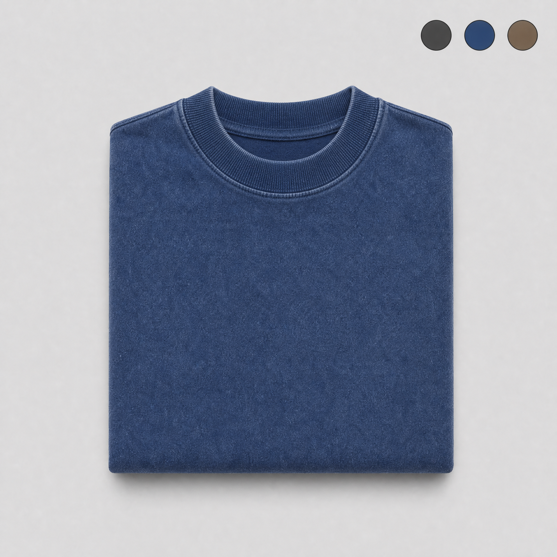 1 Peça — Camiseta Oversized Estonada Gola Alta Ribana 2x1 Canelada Fio 30/1 100% Algodão