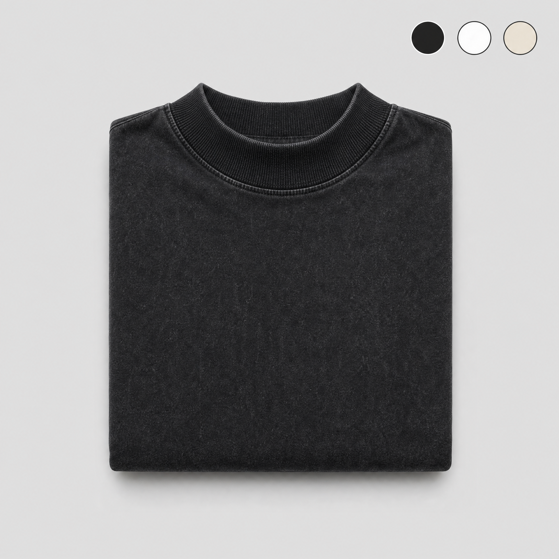 Camiseta Oversized Gola Alta 94% Algodão 6% Elastano — 1 Peça